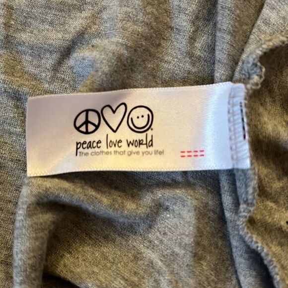 peace love world white flowy boho top “I Believe” NWOT S - Picture 9 of 12